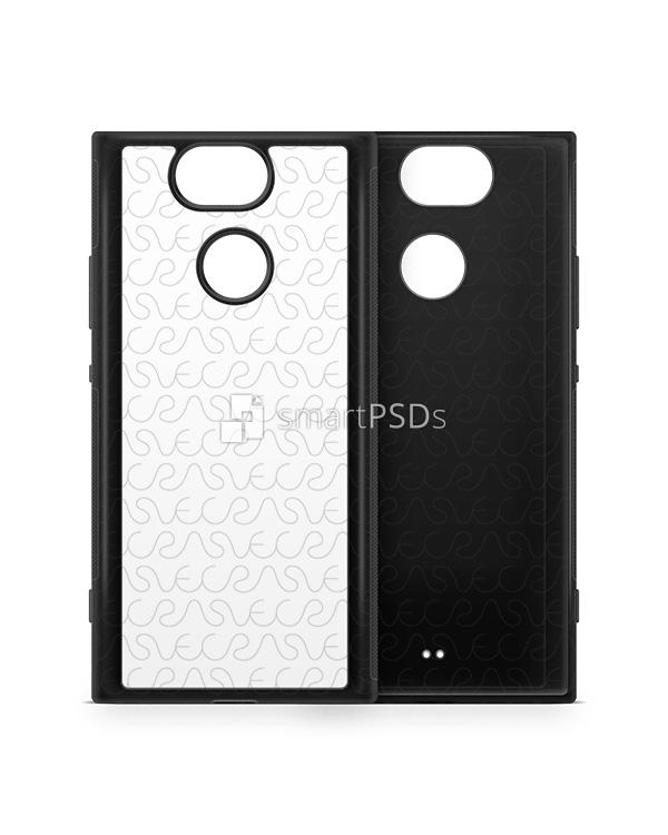 Sony Xperia XA2 2d RubberFlex Case Design Mockup 2018