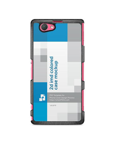 Sony  Xperia Z1 Compact 2d IMD Colored Mobile Case design Mockup 2014