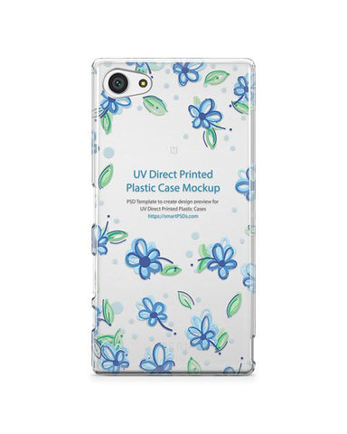 Sony Xperia Z5 Compact- UV PC Clear Mobile Case Design Mockup 2015