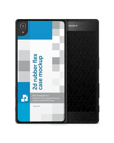 Sony Xperia Z5 Premium 2d Rubber Flex Mobile Case Design Mockup 2015