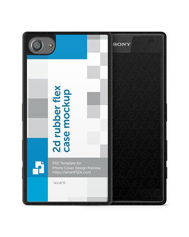 Sony Xperia Z5 Compact 2d Rubber Flex Mobile Case Design Mockup 2015