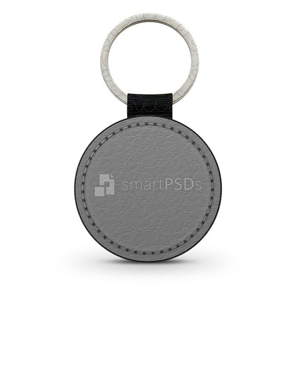 Round Shape Leather Keyring Design Mockup