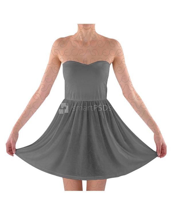 Strapless Bra Top Dress Design Mockup for Sublimation Printing - 2 Views