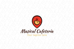 Musical Cafeteria - Music Studio / Cafe Stock Logo Template