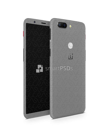 OnePlus 5T Vinyl Skin Design Mockup 2017 (Front-Back Angled)