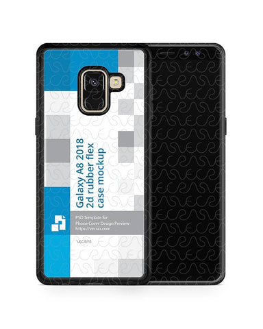 Samsung Galaxy A8 2d RubberFlex Mobile Case Design Mockup 2018