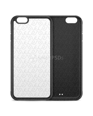 Apple iPhone 6-6s 2d Rubber Phone Cover Design Template (V2- 3 Views)