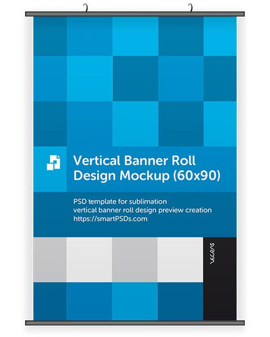 Vertical Banner Roll Design Mockup