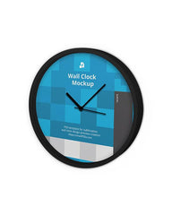 Round Wall Clock Design Mockup - 3 Views