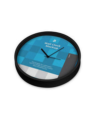 Round Wall Clock Design Mockup - 3 Views