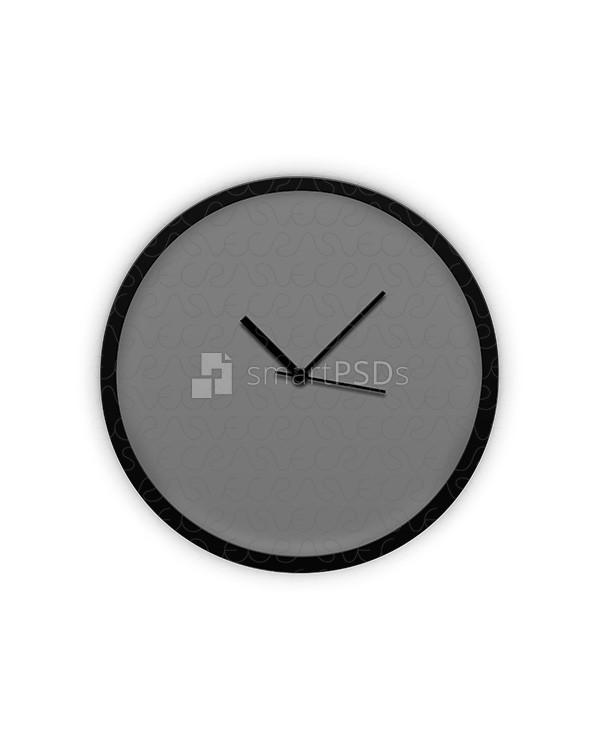 Round Wall Clock Design Mockup - 3 Views