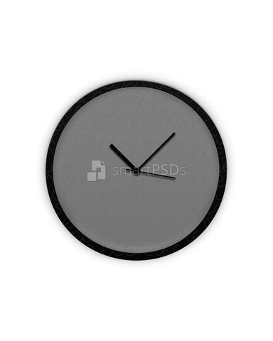 Round Wall Clock Design Mockup - 3 Views