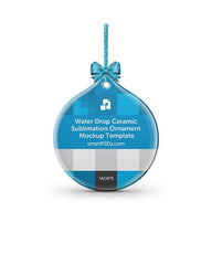Water Drop Shaped Ceramic Ornament Sublimation Mockup