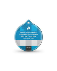 Water Drop Shaped Ceramic Ornament Sublimation Mockup