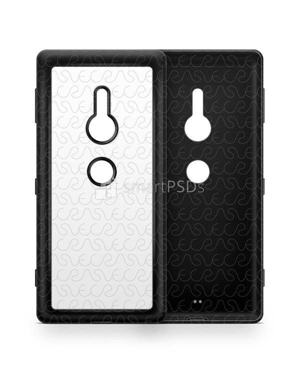 Sony Xperia XZ2 2d Rubber Flex Mobile Case Design Mockup 2018
