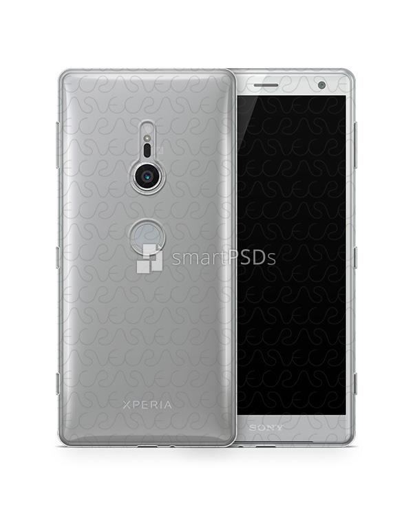 Sony Xperia XZ2 UV TPU Clear Case Design Mockup 2018