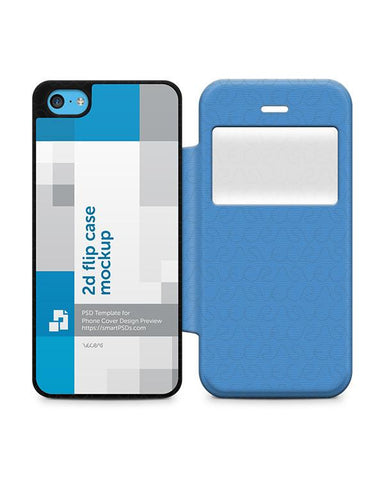 Apple iPhone 5C PU Flip Mobile Case Design Mockup 2013