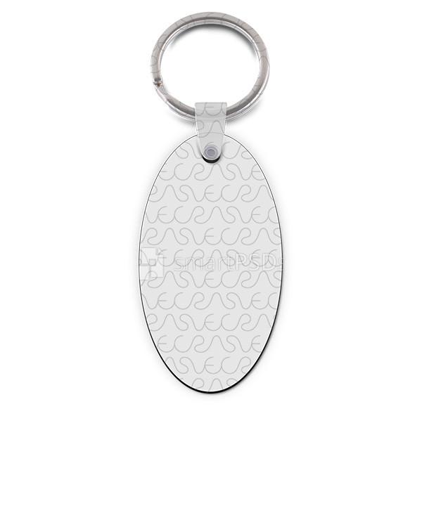 Oval Shape Keyring Design Mockup - 2 Views