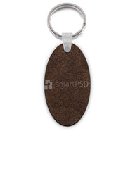 Oval Shape Keyring Design Mockup - 2 Views