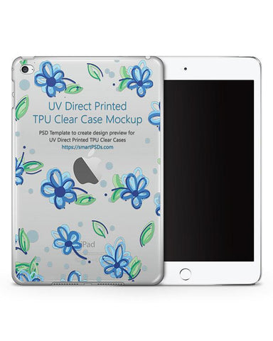 Apple iPad Mini 4 TPU Clear Tablet Case Design Mockup 2015