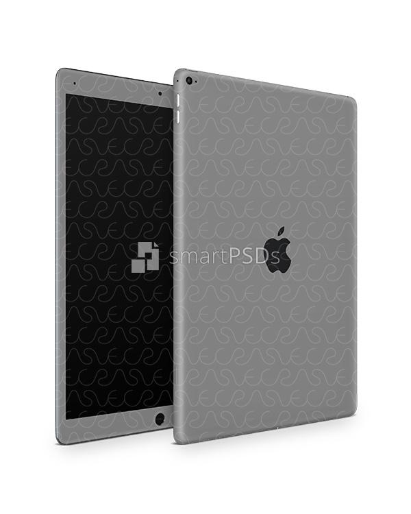 Apple iPad Pro (12.9) 2016 Tablet Skin Design Template (Front-Back Angled)