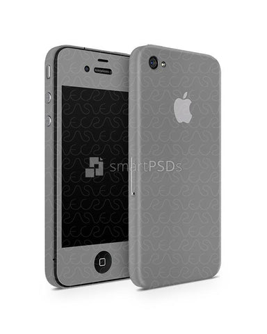 Apple iPhone 4 Vinyl Skin Design Mockup 2010(Front-Back Angled)