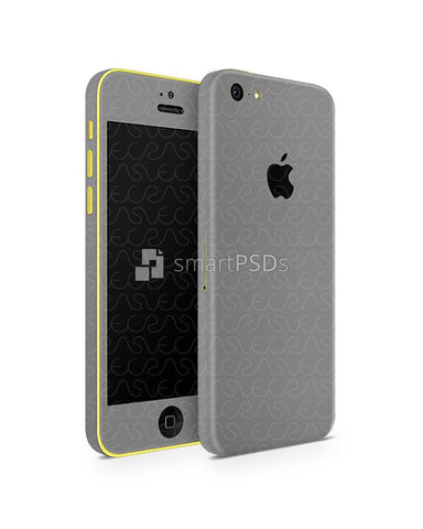 Apple iPhone 5C Vinyl Skin Design Mockup 2013 (Front-Back Angled)