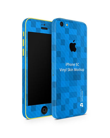 Apple iPhone 5C Vinyl Skin Design Mockup 2013 (Front-Back Angled)