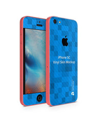 Apple iPhone 5C Vinyl Skin Design Mockup 2013 (Front-Back Angled)