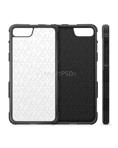 Apple iPhone 7 Plus 2d ShockProof TPU Rubber Flex Mobile Case Design Mockup 2016