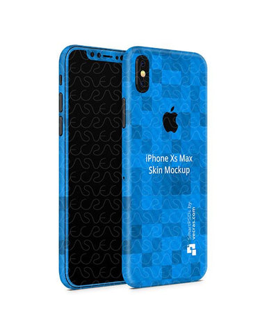 Apple iPhone Xs Max Vinyl Skin Design Mockup (Front-Back Angled)