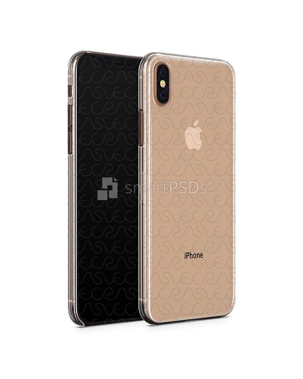 Apple iPhone XS Max UV PC Clear-Frosted Case Mockup 2018