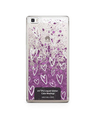 Huawei P8 Lite UV TPU Liquid Glitter Case Design Mockup 