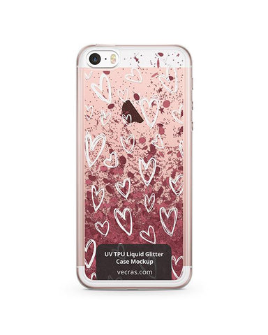 Apple iPhone 5-5S-SE UV TPU Liquid Glitter Case Design Mock-up