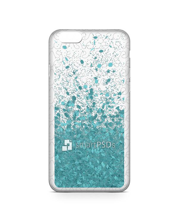 Apple iPhone 6 Plus UV TPU Liquid Glitter Case Design Mockup 