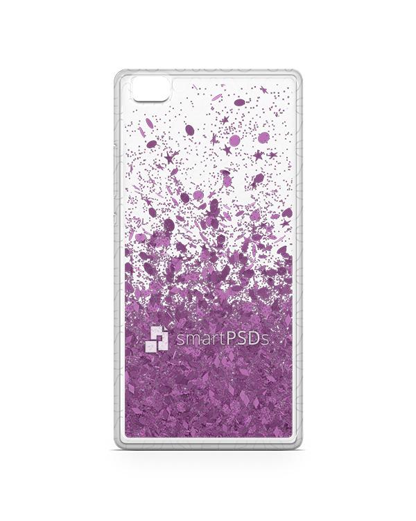 Huawei P8 Lite UV TPU Liquid Glitter Case Design Mockup 