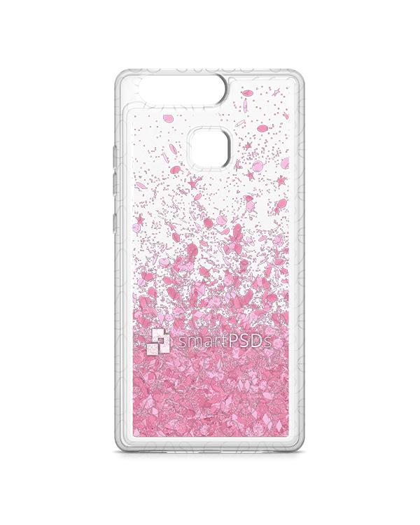 Huawei P9 UV TPU Liquid Glitter Case Design Mockup 