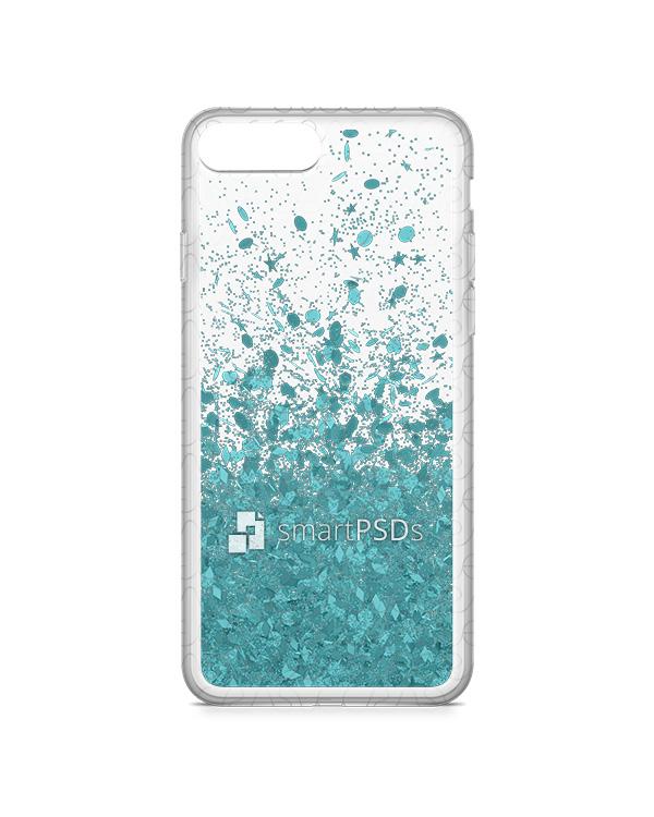 Apple iPhone 7 Plus UV TPU Liquid Glitter Case Design Mockup 