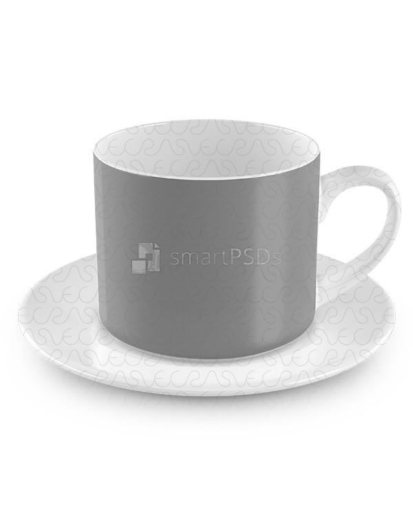 Coffee Cup with Saucer Design Mockup 