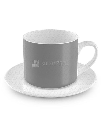 Coffee Cup with Saucer Design Mockup