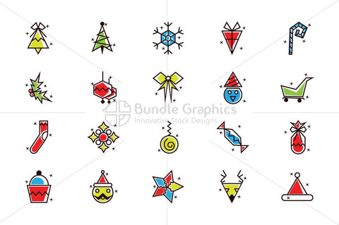 Royalty Free Vector Design Elements Pack- Christmas Celebration Decorative Icons