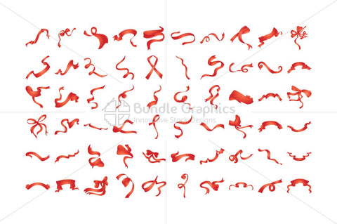 Decorative Ribbons Knots and Bows Vector Graphics Set