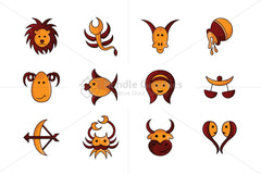 Comic Style Zodiac Signs - Iconic Set