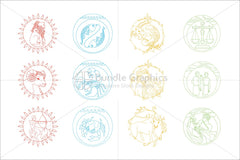 Zodiac illustrations Vector graphics Set