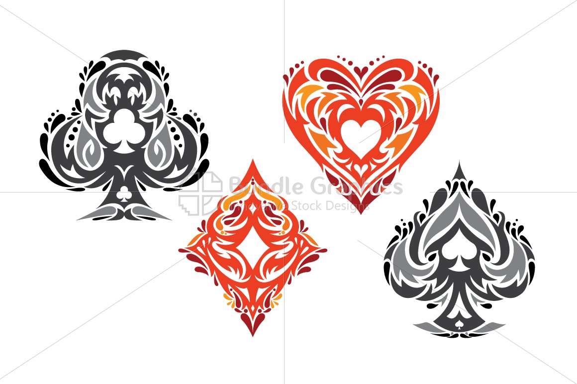 Playing Cards - Tribal Vector Symbols Set