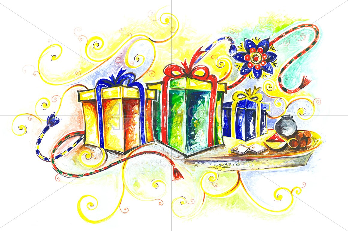 Royalty Free Graphics - Rakhi Celebrations and Gifts Handmade Composition