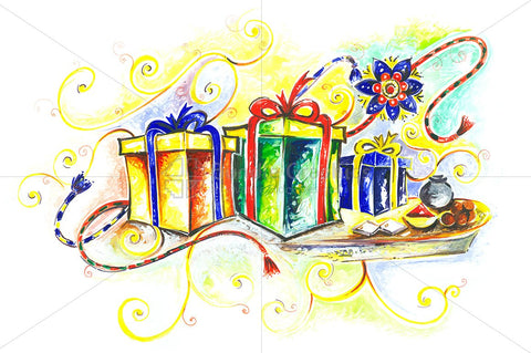 Royalty Free Graphics - Rakhi Celebrations and Gifts Handmade Composition