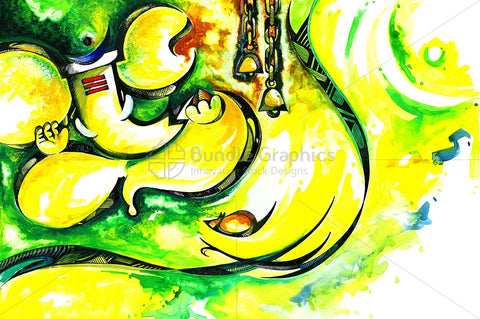 Lord Ganesha -Handmade  Abstract Painting