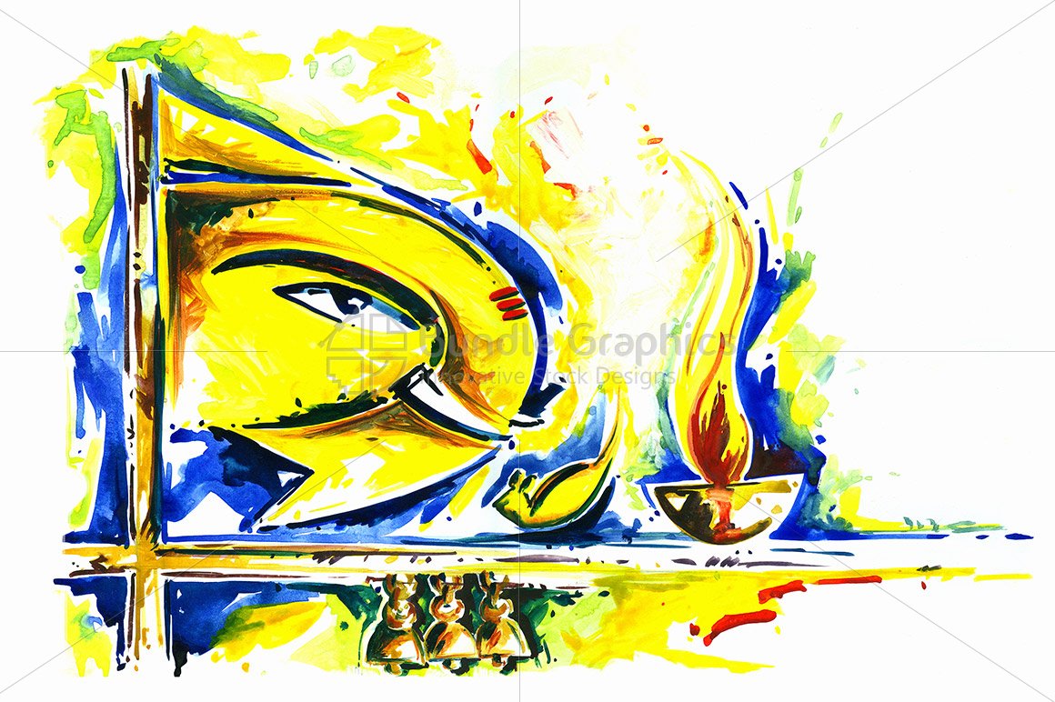 Lord Ganesha - Abstract Painting
