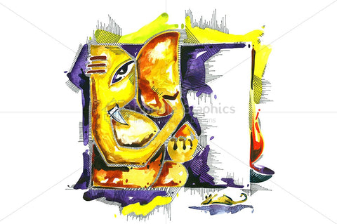 Shri Ganesha -  Abstract Painting